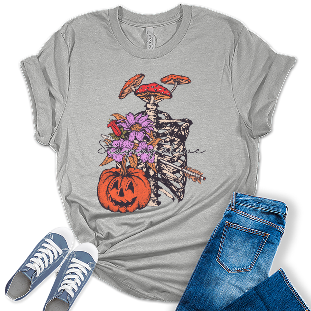 Womens Staying Alive THalloween T-Shirt