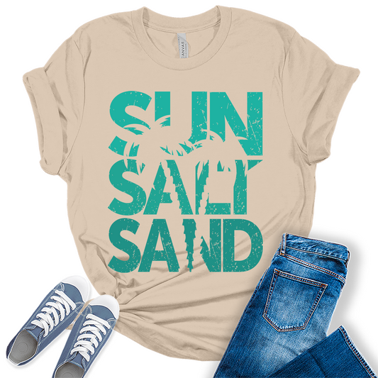 Beach Shirts for Womenun Salt  T Shirt Letter Print Graphic Tees Trendy Summer Tops