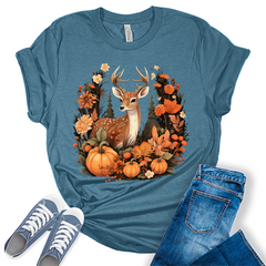 Cottagecore Aesthetic Deer Fall Women's Graphic Tee