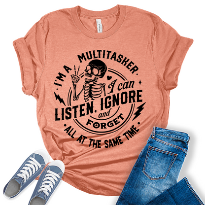 I Am A Multitasker T-Shirt Cute Funny Teen Sarcastic Graphic Tees for Women