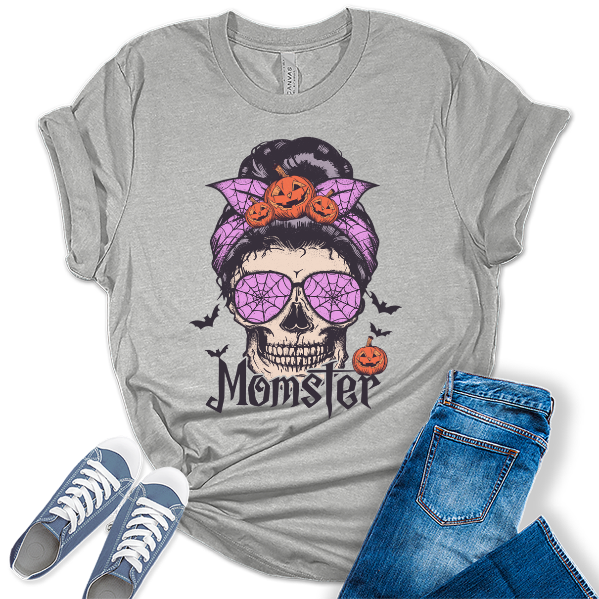 Funny Momster Halloween Womens T-Shirt