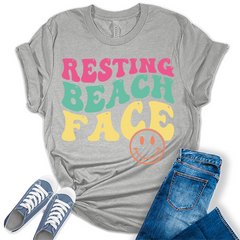 Resting Beach Face Summer Shirt Women Graphic Tees