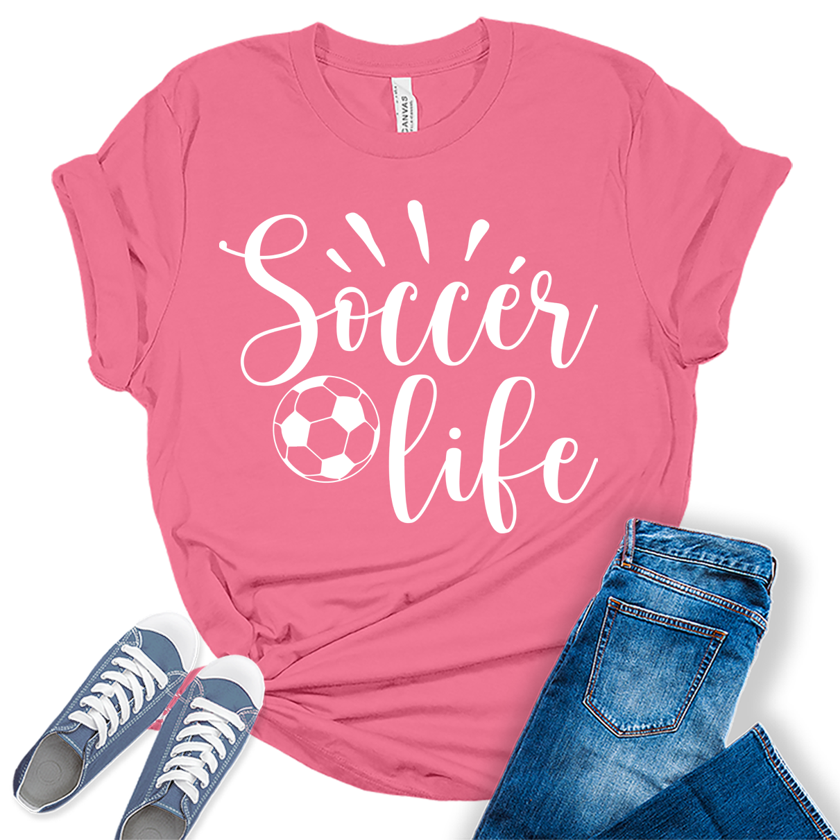 Funny Soccer Mom Life Shirt Graphic Tees for Women