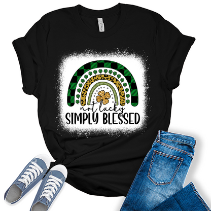 Simply Blessed Boho Rainbow Women Shirt For St. Patrick's Day