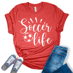 Funny Soccer Mom Life Shirt Graphic Tees for Women