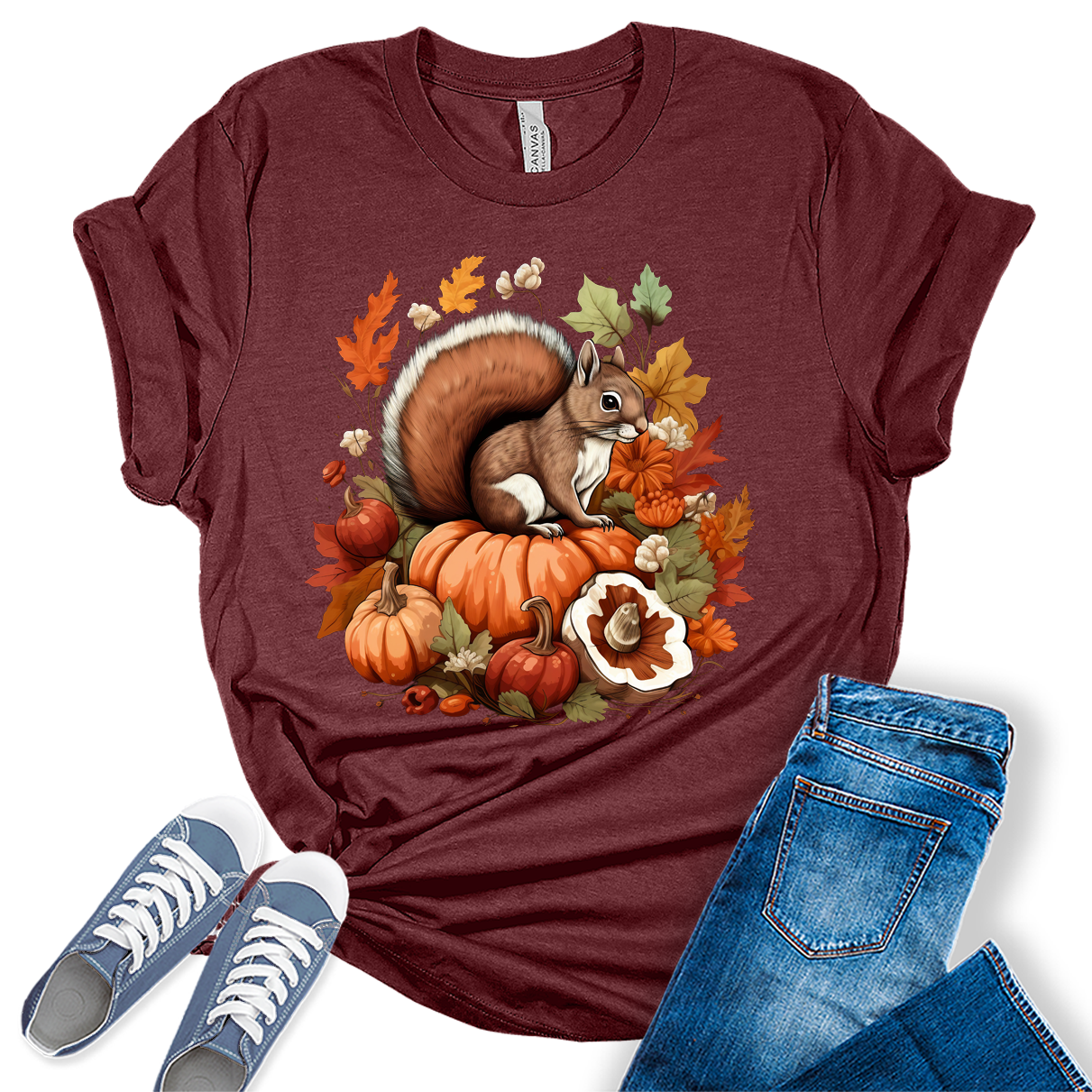 Aesthetic Cottagecore Squirrel Fall Women's Graphic Tee
