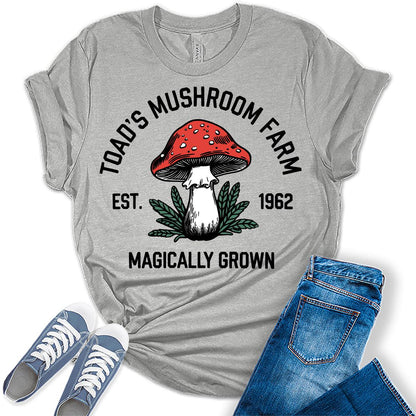 Womens Toads Mushroom Farm Graphic Tees