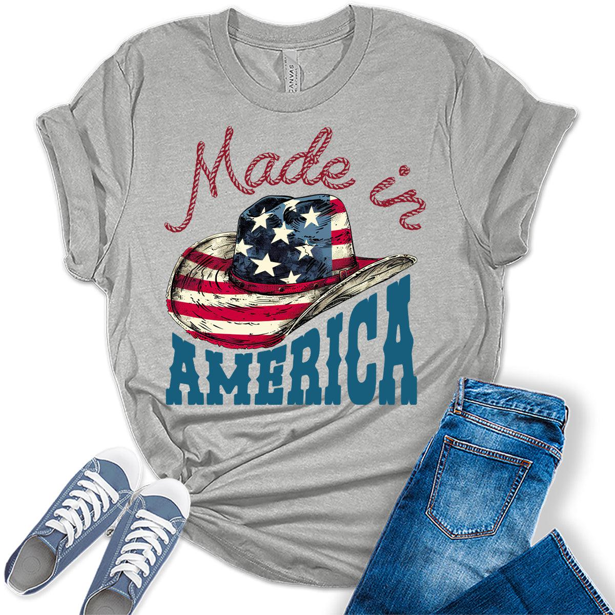 Made In America Cowboy Graphic Tees For Women