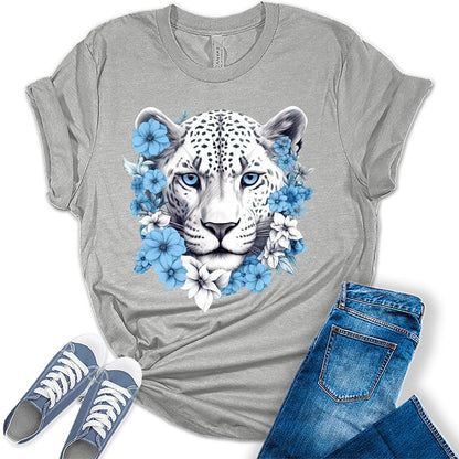 Womens Jaguar Shirt Cute Floral Trendy Tshirts Casual Bella Graphic Tees Summer Tops for Women