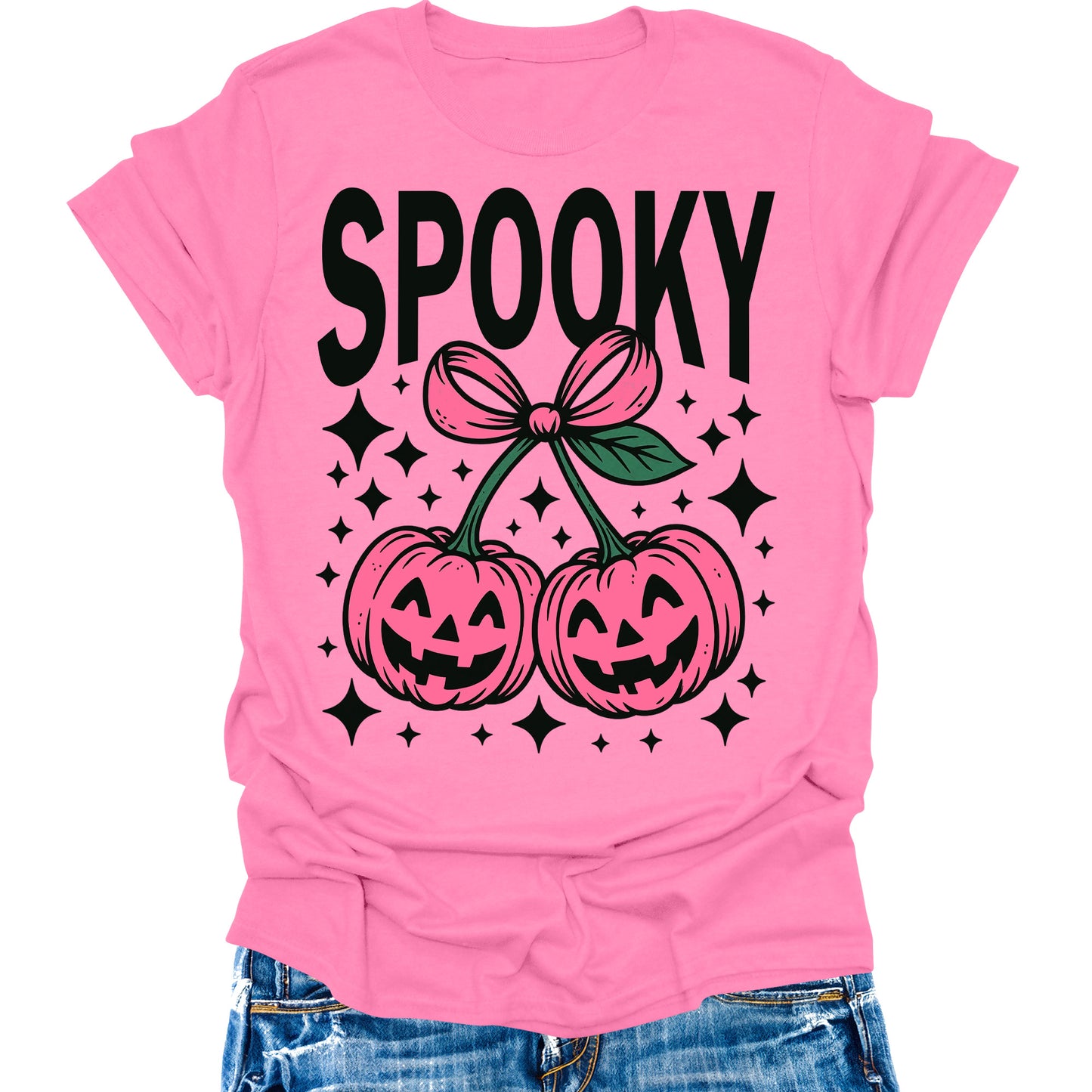 Spooky Pumpkin Shirts Womens Halloween T-Shirts Cute Trendy Graphic Tees