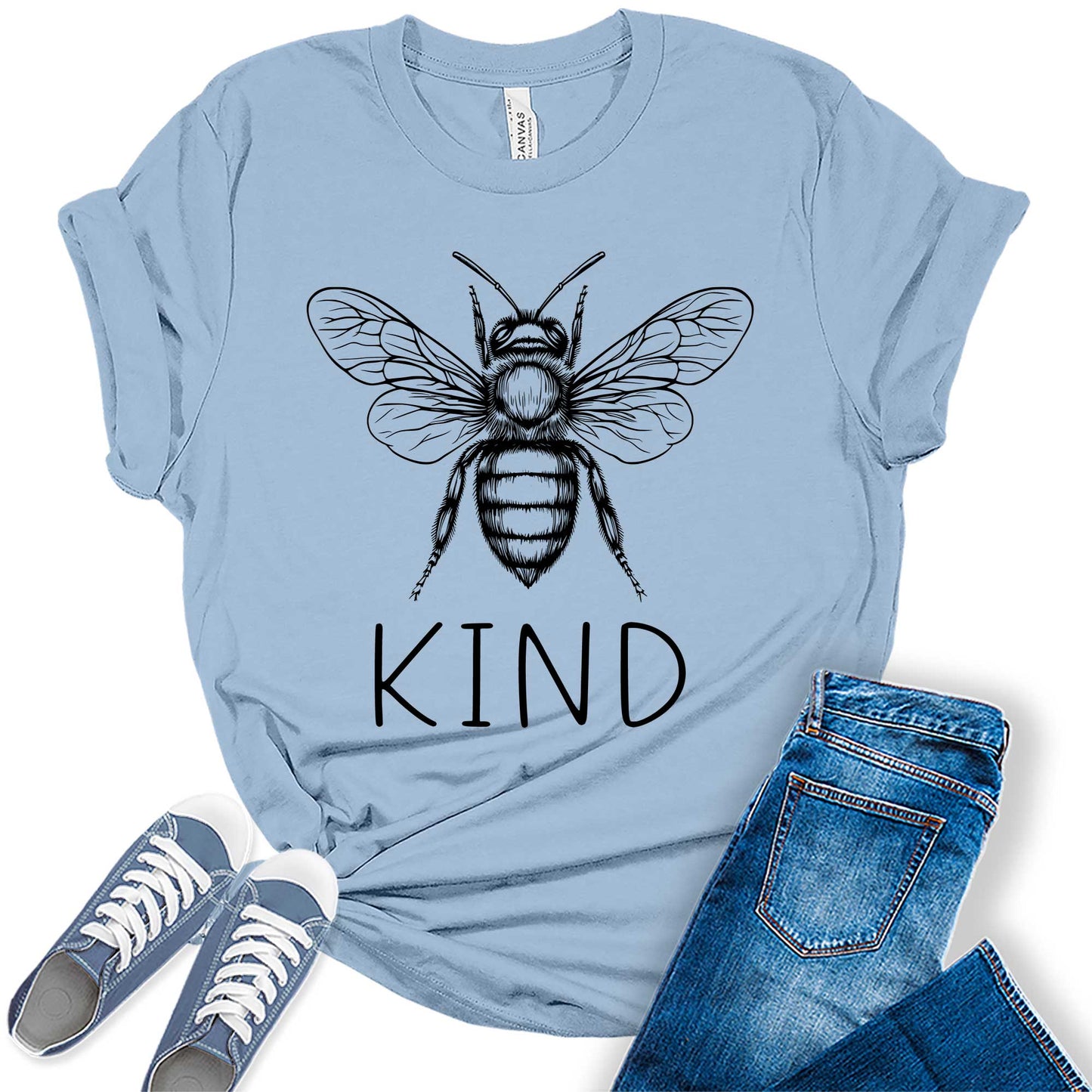 Women's Be Kind Shirt Short Sleeve Funny Graphic Tshirts Cute Tops Teacher Tees