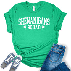 Shenanigans Squad St Patrick's Day Shamrock Shirt For Women