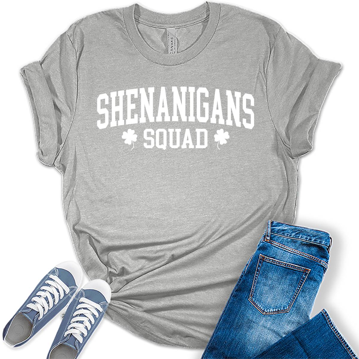 Shenanigans Squad St Patrick's Day Shamrock Shirt For Women