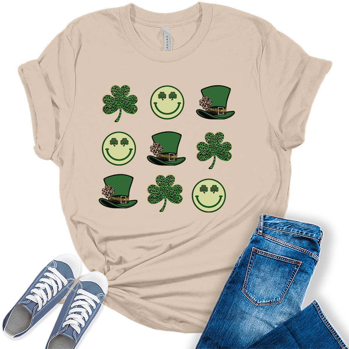 Tic Toc  Toe St Patrick's Day Paddy's Funny Womens T-shirt