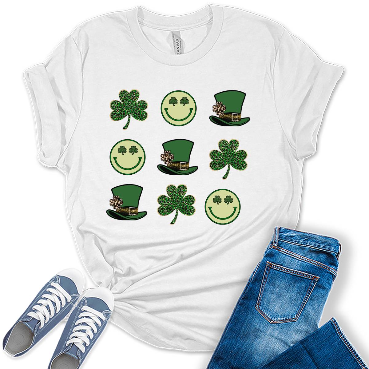 Tic Toc  Toe St Patrick's Day Paddy's Funny Womens T-shirt