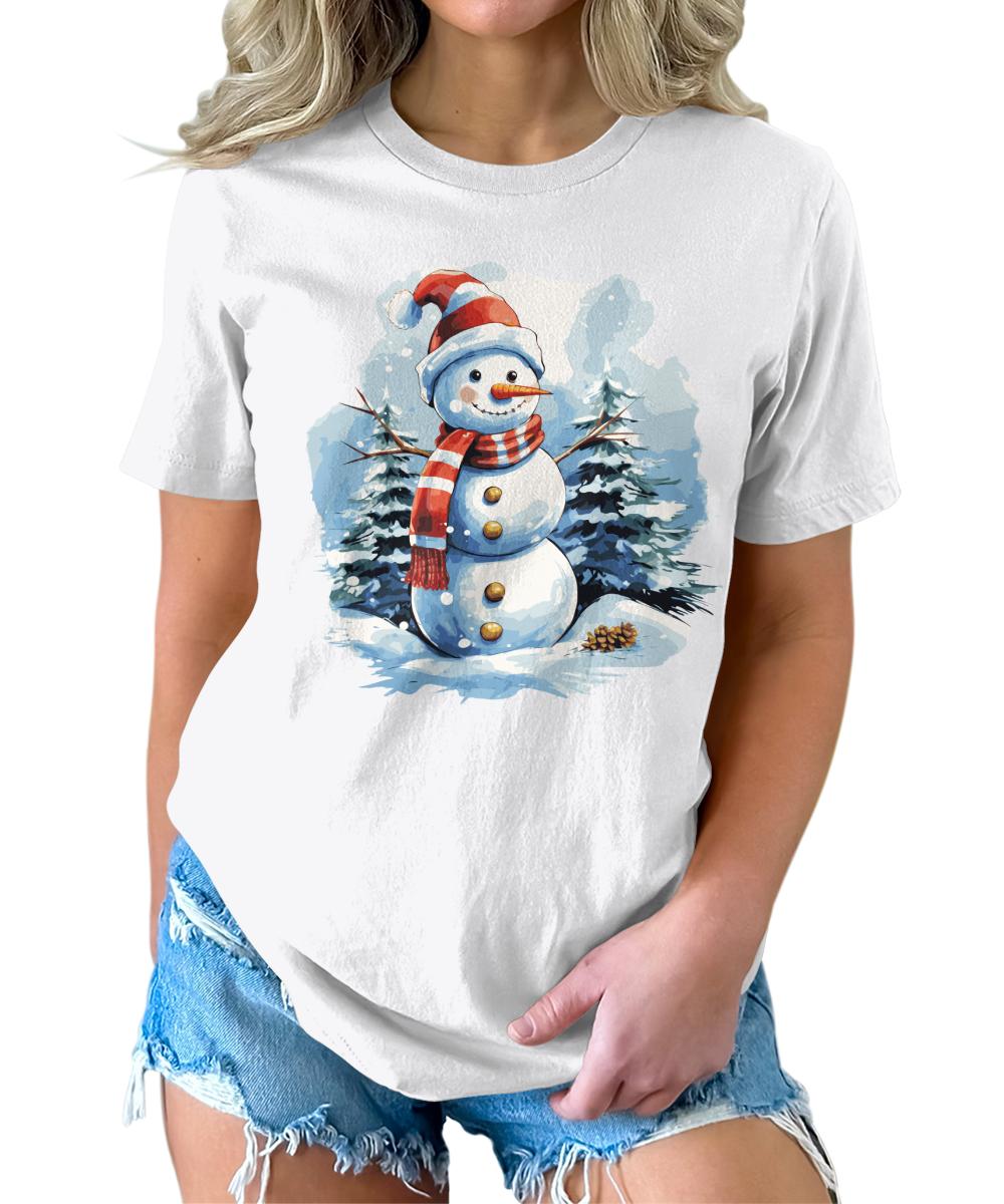 Cute Snowman Shirt Merry Christmas Shirts for Women Cottagecore Graphic Tees