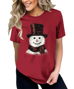 Snowman Christmas T-shirt For Women