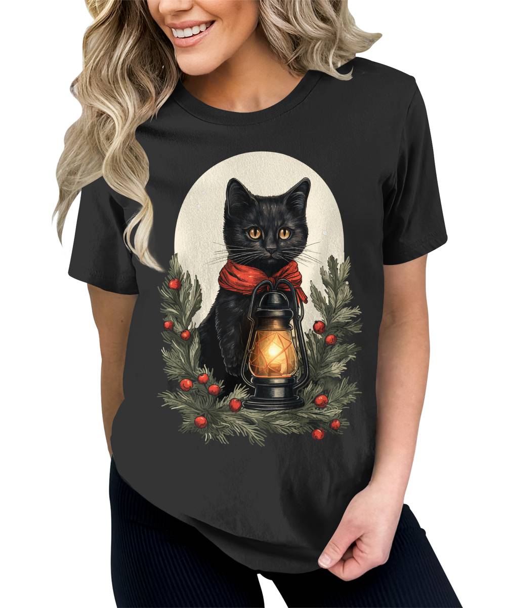 Cat Shirt Cute Christmas Tshirts for Women Plus Size Holiday Graphic Tees