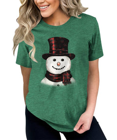 Snowman Christmas T-shirt For Women