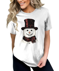 Snowman Christmas T-shirt For Women