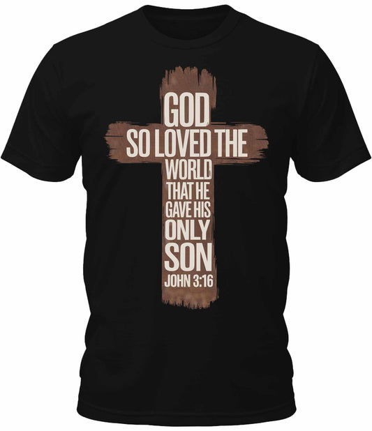 Mens John 3:16 Christian Cross Bible Graphic Tee Cool Premium Tshirt