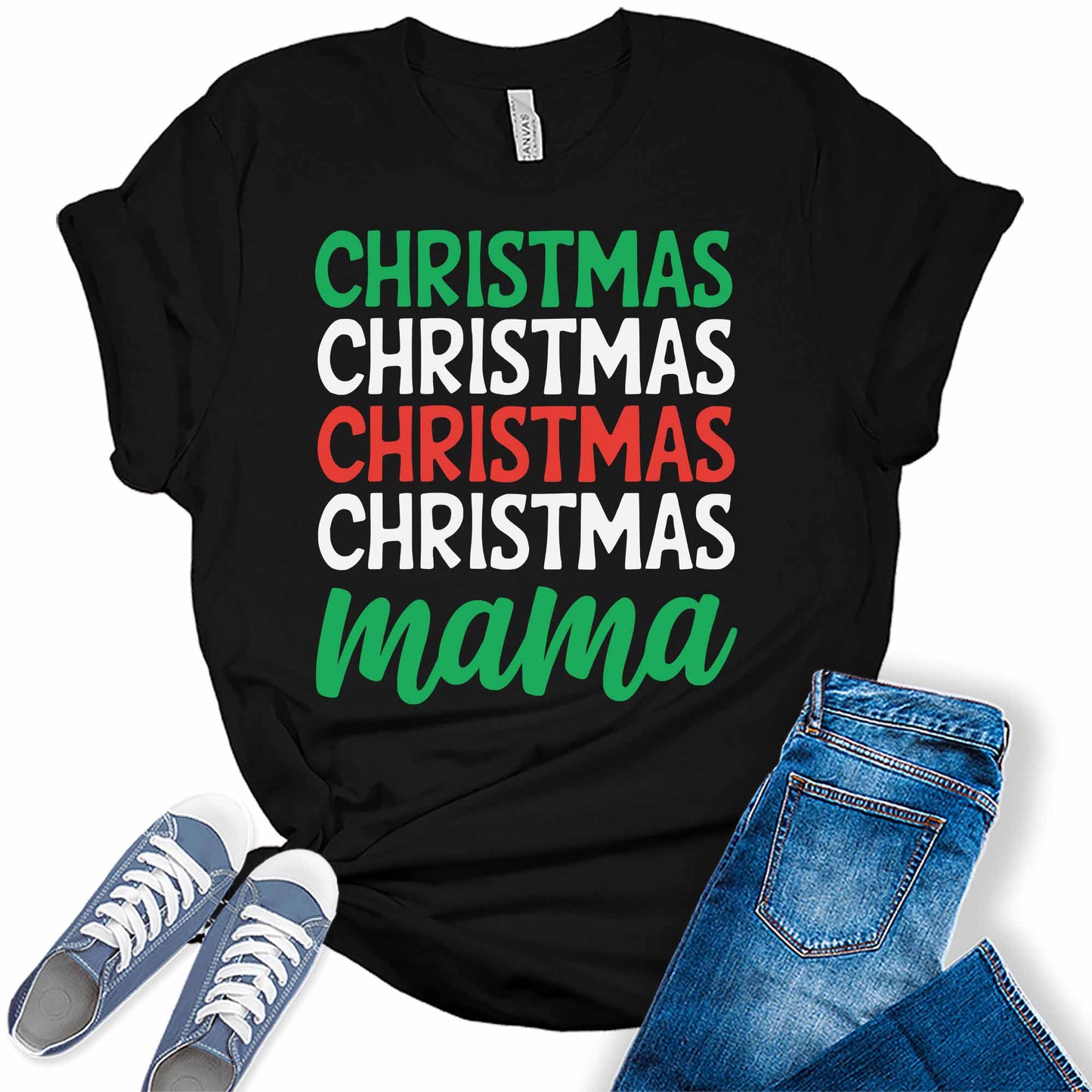 Women's Christmas Mama Graphic Tees