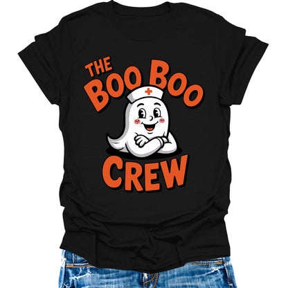Boo Boo Crew Nurse Shirt Halloween Shirts Womens Cute Ghost Graphic Tees