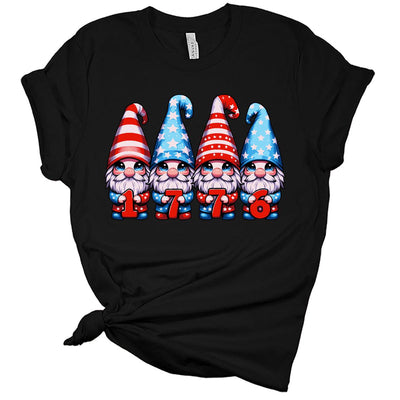 4th Of July American Flag 1976 Gnomes Graphic Tees for Womens