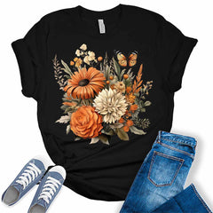 Fall Floral Butterfly Women's Graphic Tee