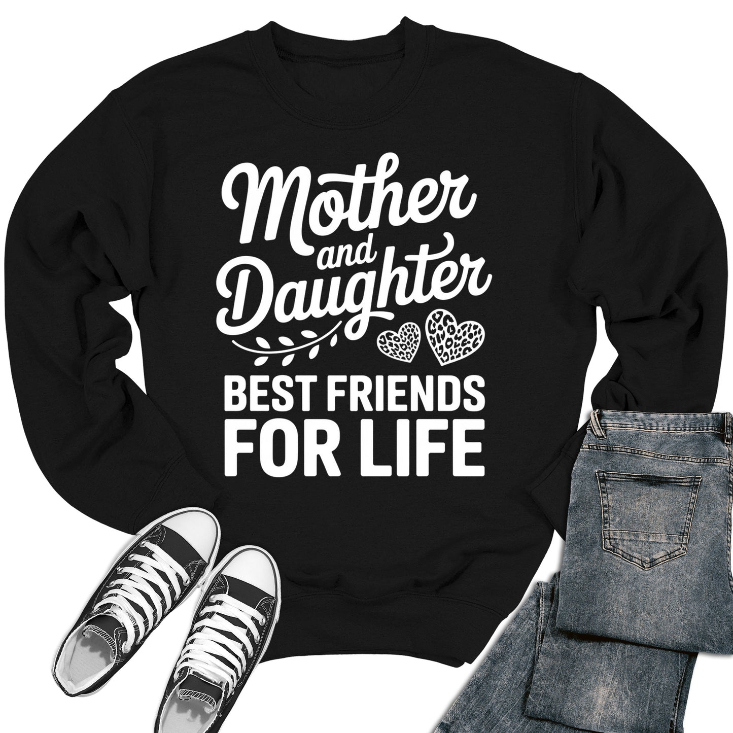 Mother & Daughter Best Friends Matching Gift Heavy Blend Crewneck Sweatshirt