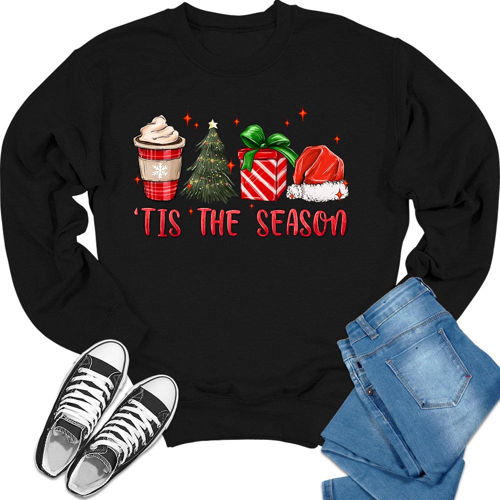 Tis The Season Christmas Sweatshirt Cute Holiday Crewneck Sweater