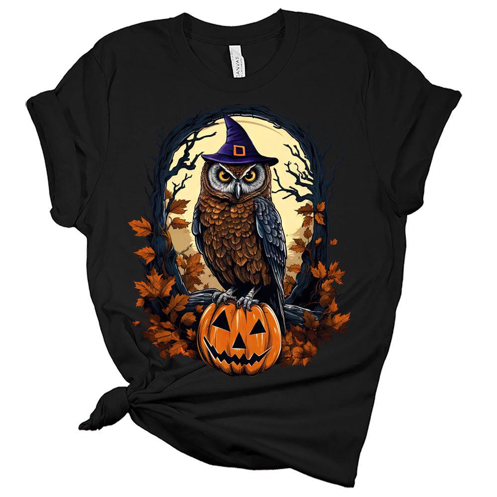 Halloween Owl Pumpkin Shirt for Women Fall Novelty Tshirt Graphic Casual Vintage Athletic Girls Tops