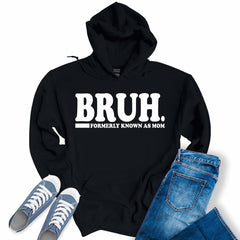 Bruh Formerly Known As Mom Letter Print Hoodie for Women