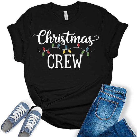 Women's Christmas Crew Trendy Holiday Graphic Tees