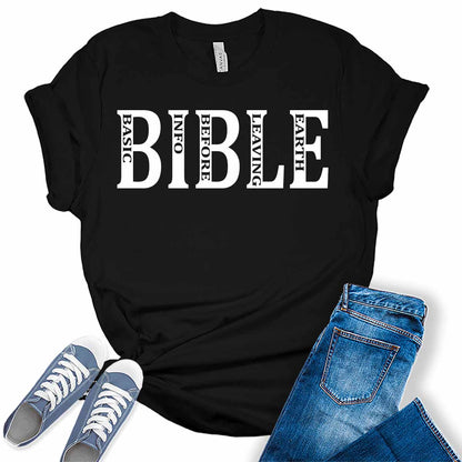 BIBLE Basic Info Before Leaving Earth Christian Women's Graphic Tee