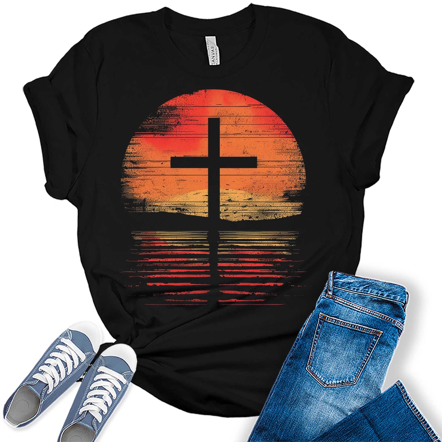 Cross Shirt Christian T Shirts for Women Trendy Summer Graphic Tees Casual Short Sleeve Tops