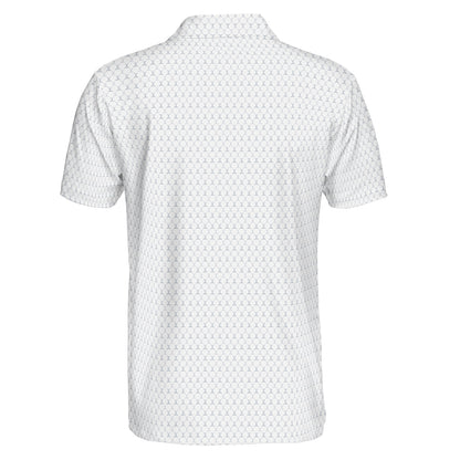 Golf Club Polo Shirt for Men White Navy Blue Moisture Wicking Short Sleeve Golf Top