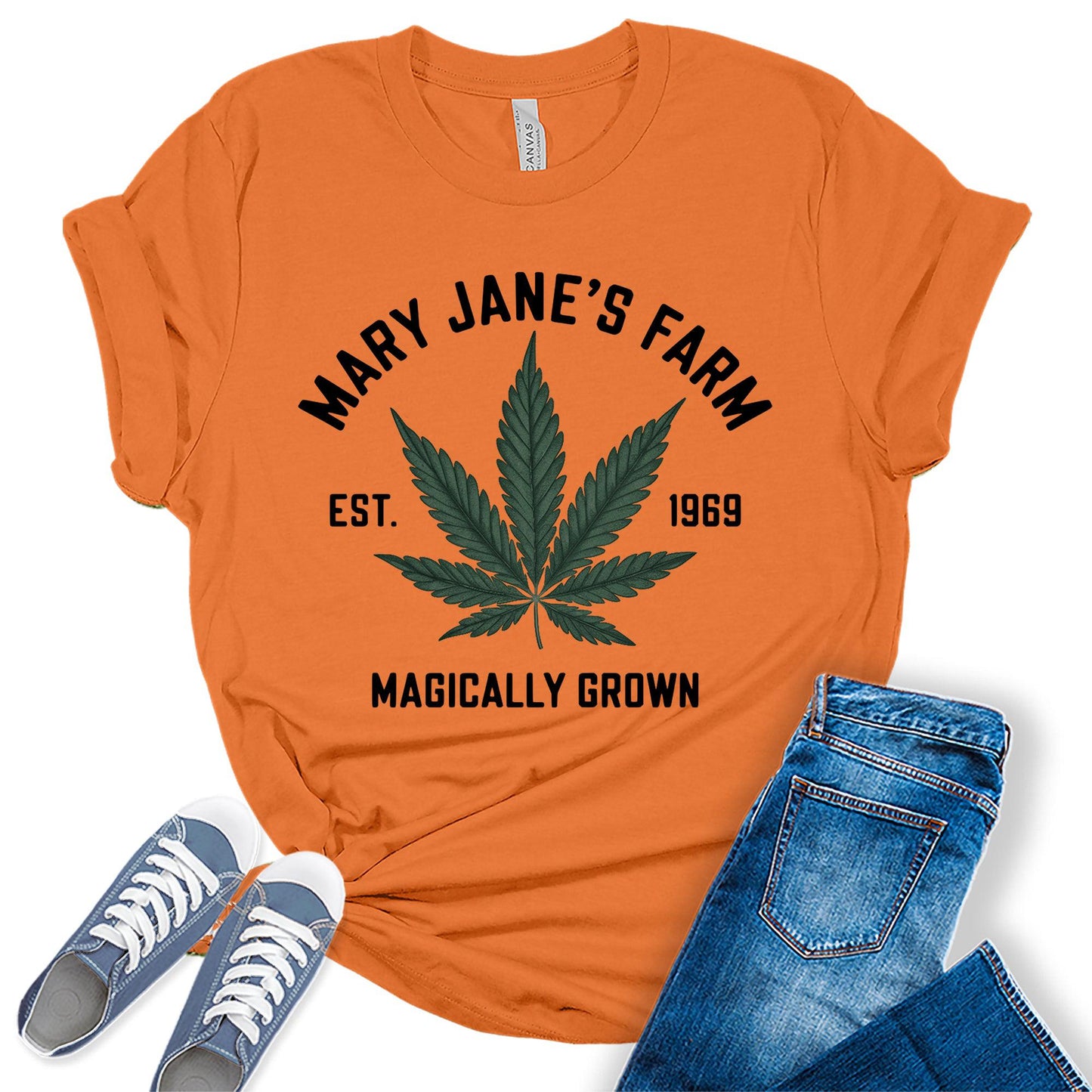 Womens Mary Jane's Farm Cannabis 1969 Graphic Tees