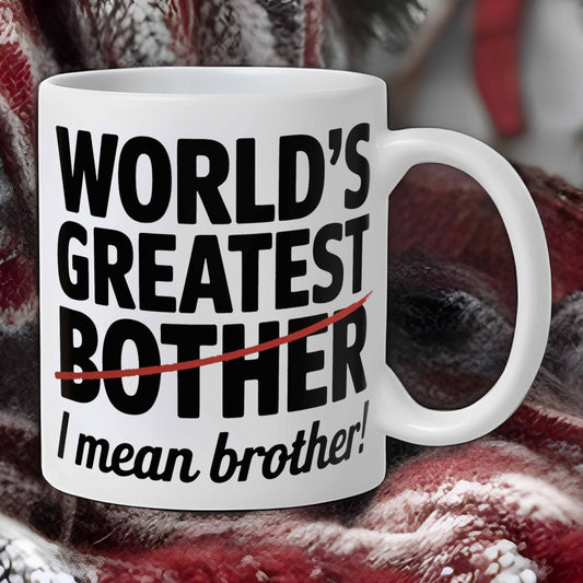 World's Greatest Brother Funny Christmas Birthday Gift 2024 11oz Unique Coffee Cup Mug