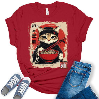 Cat Ramen Noodle Japanese Anime Manga Ramen Kawaii Cat T-Shirt