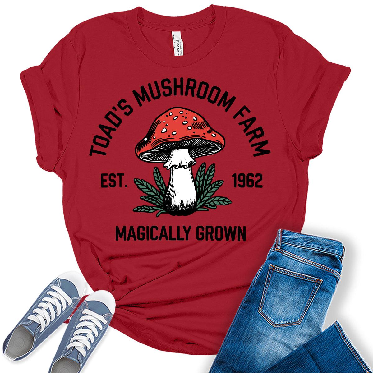 Womens Toads Mushroom Farm Graphic Tees