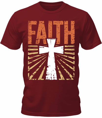 Men's Faith Christian Cross Retro Vintage Graphic Tee Cool Premium Tshirt