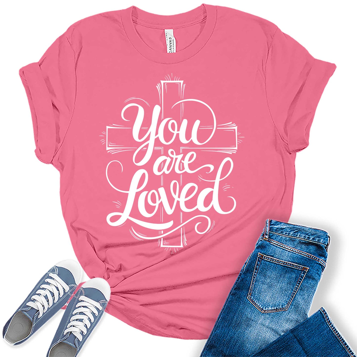 Women's You Are Loved Motivational Christian Graphic Tees