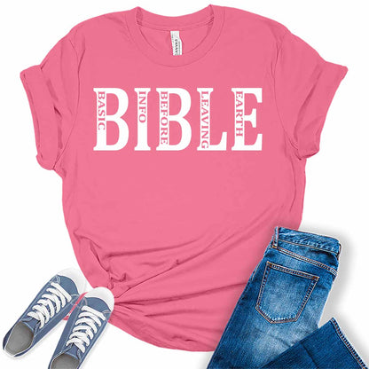 BIBLE Basic Info Before Leaving Earth Christian Women's Graphic Tee