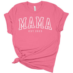 Mama Est. 2023 College Print Women's Graphic Tee