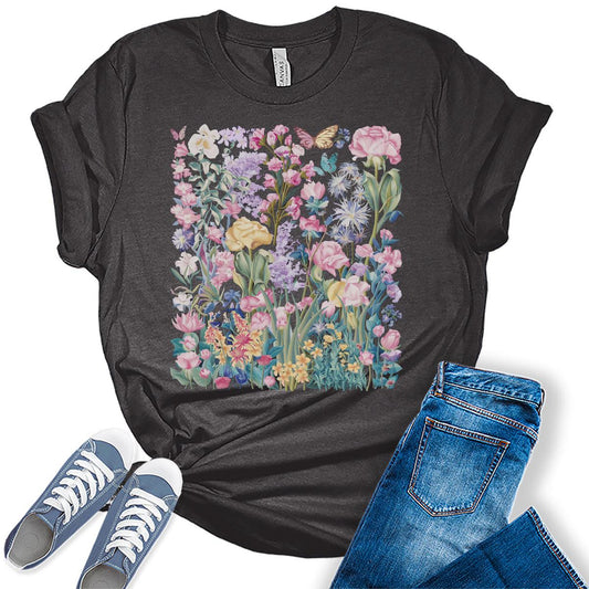 Women's Beautiful Floral Pastel Graphic Tees