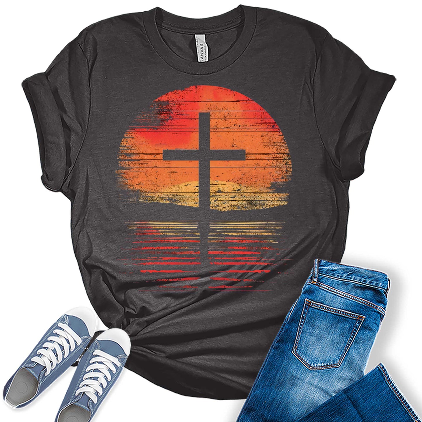 Cross Shirt Christian T Shirts for Women Trendy Summer Graphic Tees Casual Short Sleeve Tops