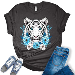 White Tiger Floral Women's Graphic Tee