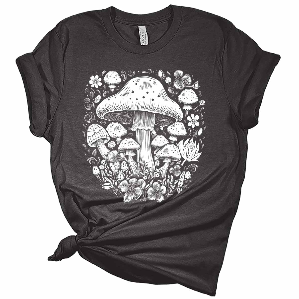 Aesthetic Mushroom Collage White Women's Graphic Tee