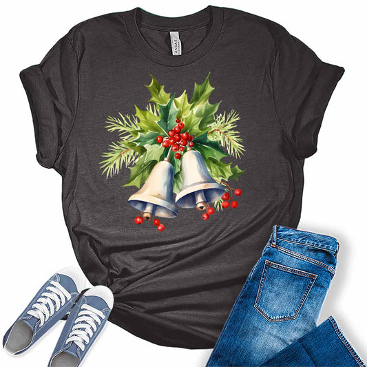 Mistletoe Christmas Bells Shirt For Women